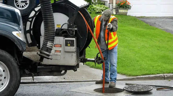 Technician using specialized drainage equipment for sewer line cleaning and foundation protection in Overland Park, KS
